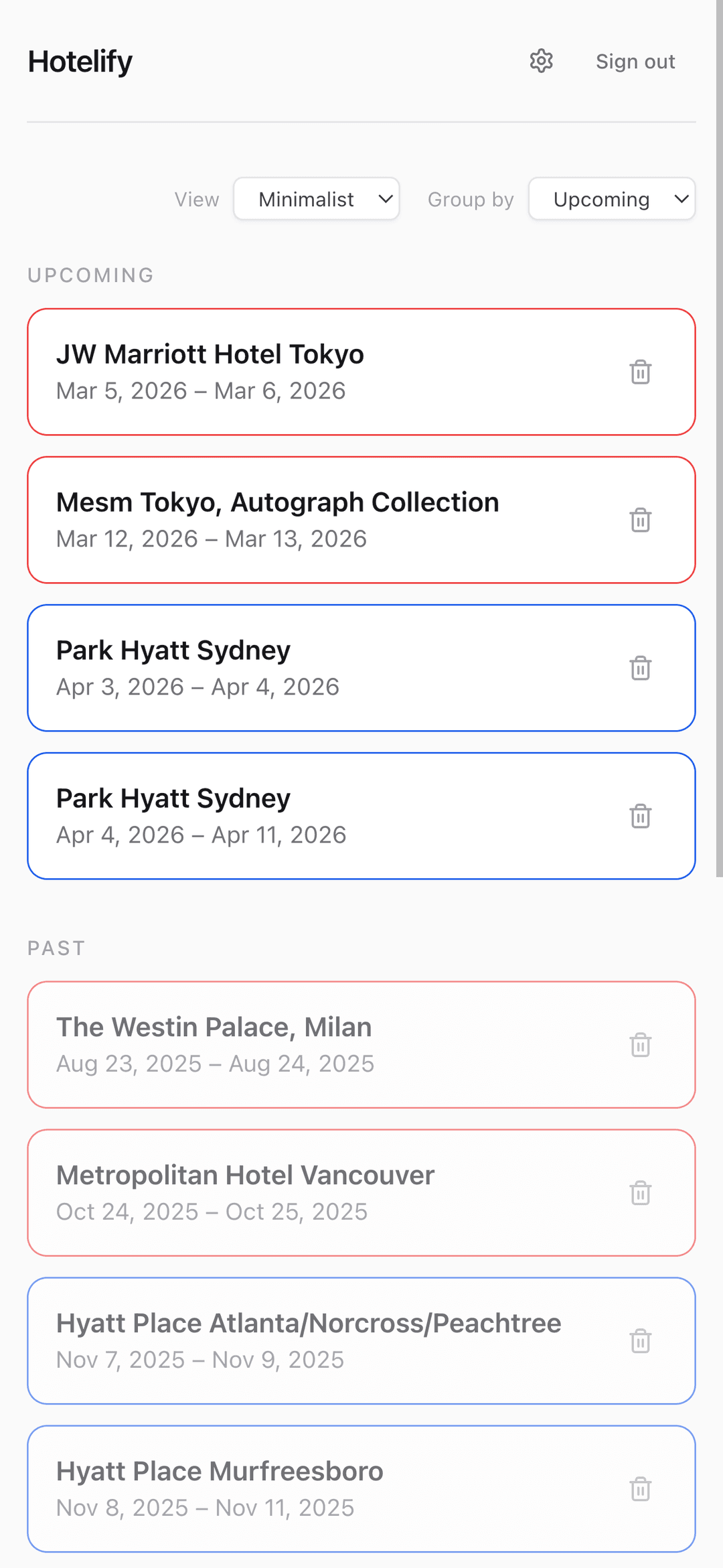 Hotelify dashboard — mobile